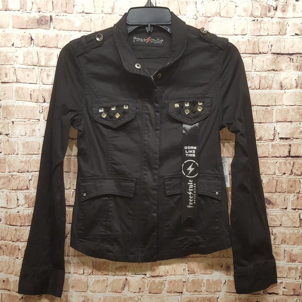 Freestyle Revolution Black Jacket with Stud Accents Size M
